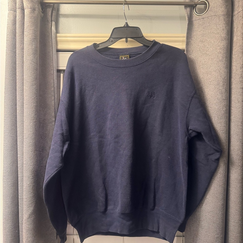 Vintage USA Olympics Navy Crewneck Sweatshirt | Large Made in USA